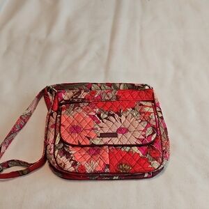 Vera Bradley Vintage Double Zip Mailnag Crossbody In Bohemian Blooms